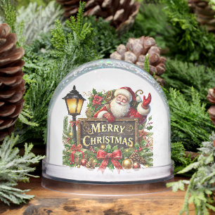 Merry Christmas Santa add message name year photo Snow Globe