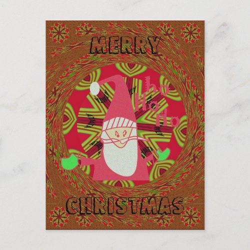 Merry Christmas Santa African Traditional Design Holiday Postcard