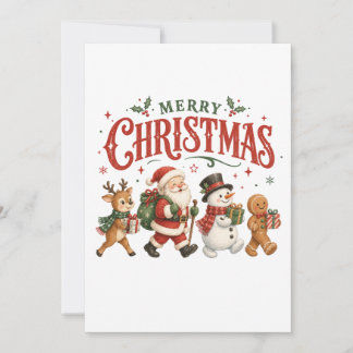 Merry Christmas Santa and Friends Card