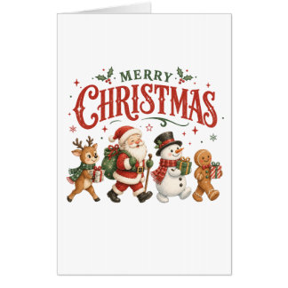 Merry Christmas Santa and Friends Card