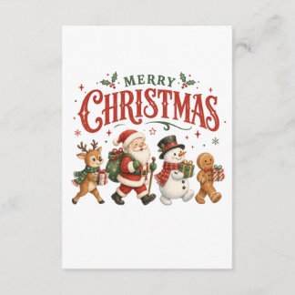 Merry Christmas Santa and Friends Enclosure Card
