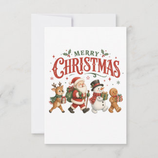 Merry Christmas Santa and Friends RSVP Card