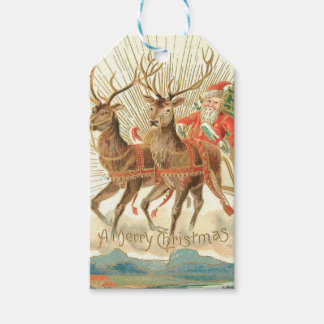 Merry Christmas (Santa and his Reindeer) Gift Tags