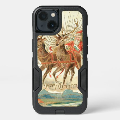Merry Christmas Santa and his Reindeer iPhone 13 Case