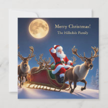 Merry Christmas Santa and Reindeer 