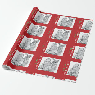 Merry Christmas Santa and Reindeer Wrapping Paper