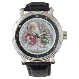 Merry Christmas Santa and Snowflakes Watch
