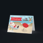 Merry Christmas - Santa at the Beach Card<br><div class="desc">Create your customized Holiday Card with us! Fulfill your Holiday card wishes by inserting your own messaging, a family photo or keep it the way it is! A portion of all holiday card proceeds will go to the BoatUS Foundation for boating safety and clean water. Proceeds support our mission to...</div>