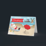 Merry Christmas - Santa at the Beach Card<br><div class="desc">Create your customized Holiday Card with us! Fulfill your Holiday card wishes by inserting your own messaging, a family photo or keep it the way it is! A portion of all holiday card proceeds will go to the BoatUS Foundation for boating safety and clean water. Proceeds support our mission to...</div>
