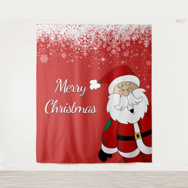Merry Christmas Santa Backdrop, Photo Prop (Front)