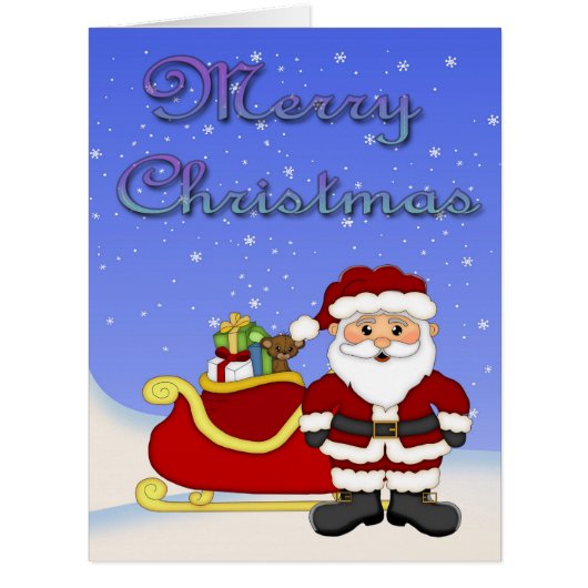 Merry Christmas Santa Big Greeting Card (Front)