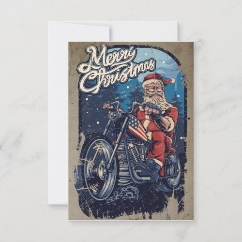 Merry Christmas Santa Biker USA