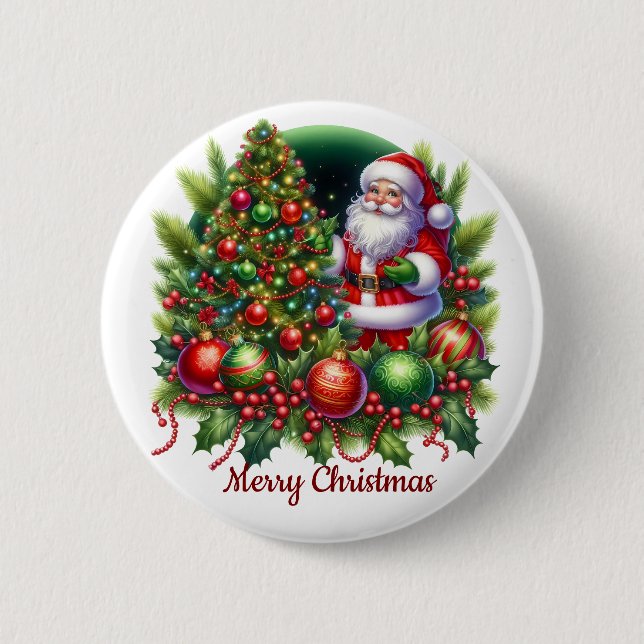Merry Christmas Santa Button (Front)
