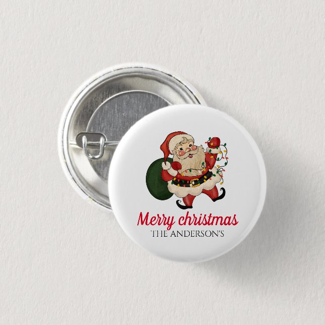 Merry christmas santa  button (Front & Back)