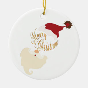 Merry Christmas Santa Ceramic Ornament