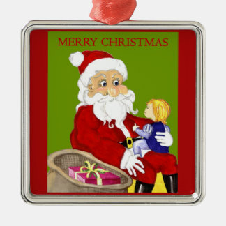 Merry Christmas Santa & Child ornament