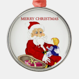 Merry Christmas Santa & Child ornament