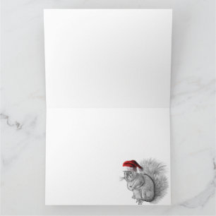 Merry Christmas Santa Claus and Squirrel Card