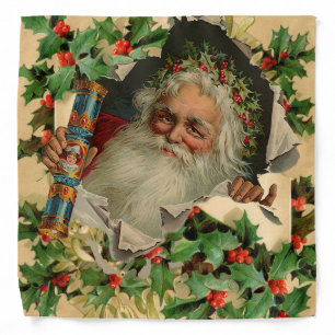 Merry Christmas Santa Claus Antique classic Bandana