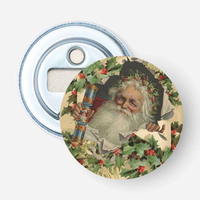 Merry Christmas Santa Claus Antique classic Bottle Opener (Front)