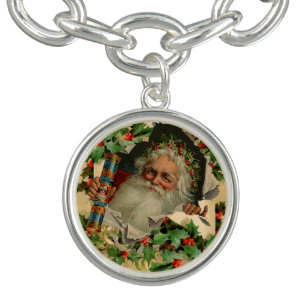 Merry Christmas Santa Claus Antique classic Bracelet