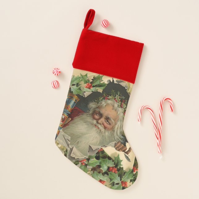 Merry Christmas Santa Claus Antique classic Christmas Stocking (Front)
