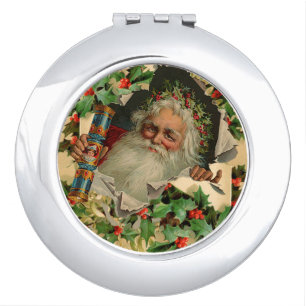 Merry Christmas Santa Claus Antique classic Compact Mirror