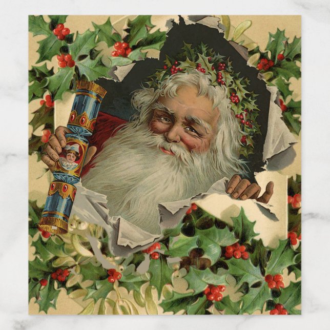 Merry Christmas Santa Claus Antique classic Envelope Liner (Design)