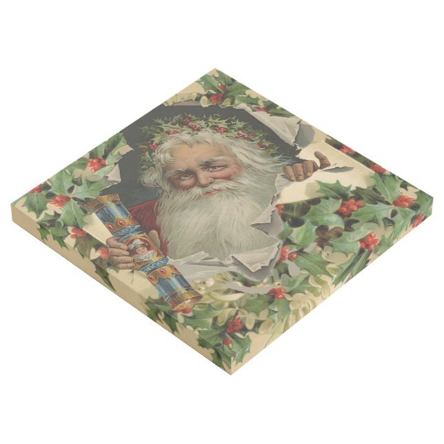 Merry Christmas Santa Claus Antique classic Gallery Wrap (3/4)