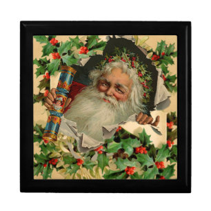 Merry Christmas Santa Claus Antique classic Gift Box
