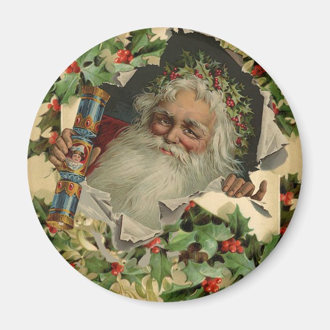 Merry Christmas Santa Claus Antique classic Magnet (Front)