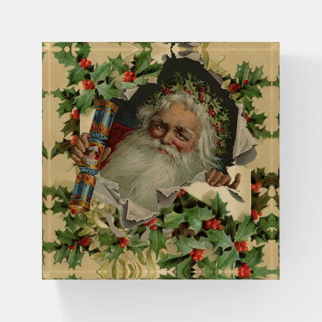 Merry Christmas Santa Claus Antique classic Paperweight (Front)