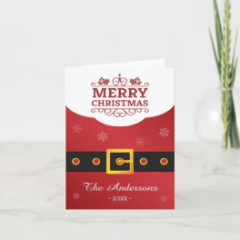 Merry Christmas Santa Claus Belt Jolly Family Holiday Card