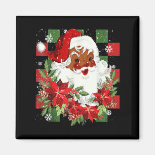 Merry Christmas Santa Claus Black Afro African Ame Magnet
