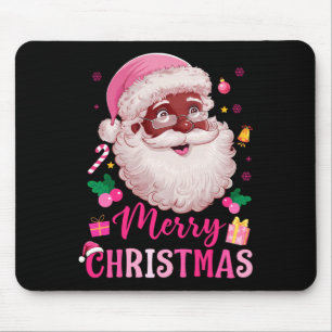 Merry Christmas Santa Claus Black Afro African Ame Mouse Pad