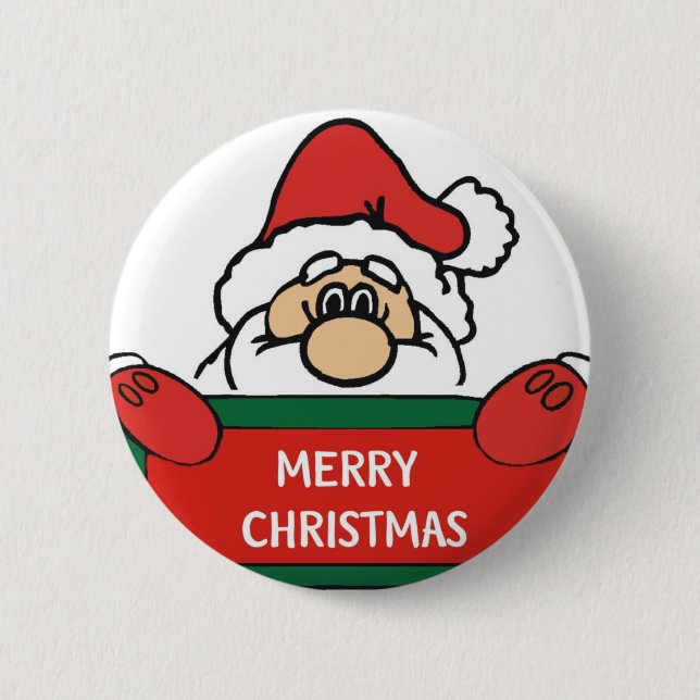 Merry Christmas Santa Claus Button (Front)