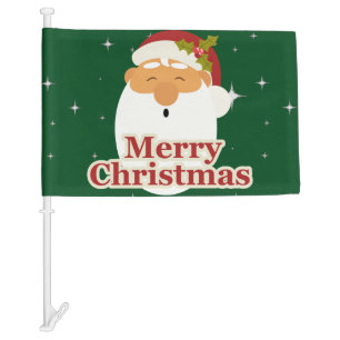 Merry Christmas Santa Claus Car Flag