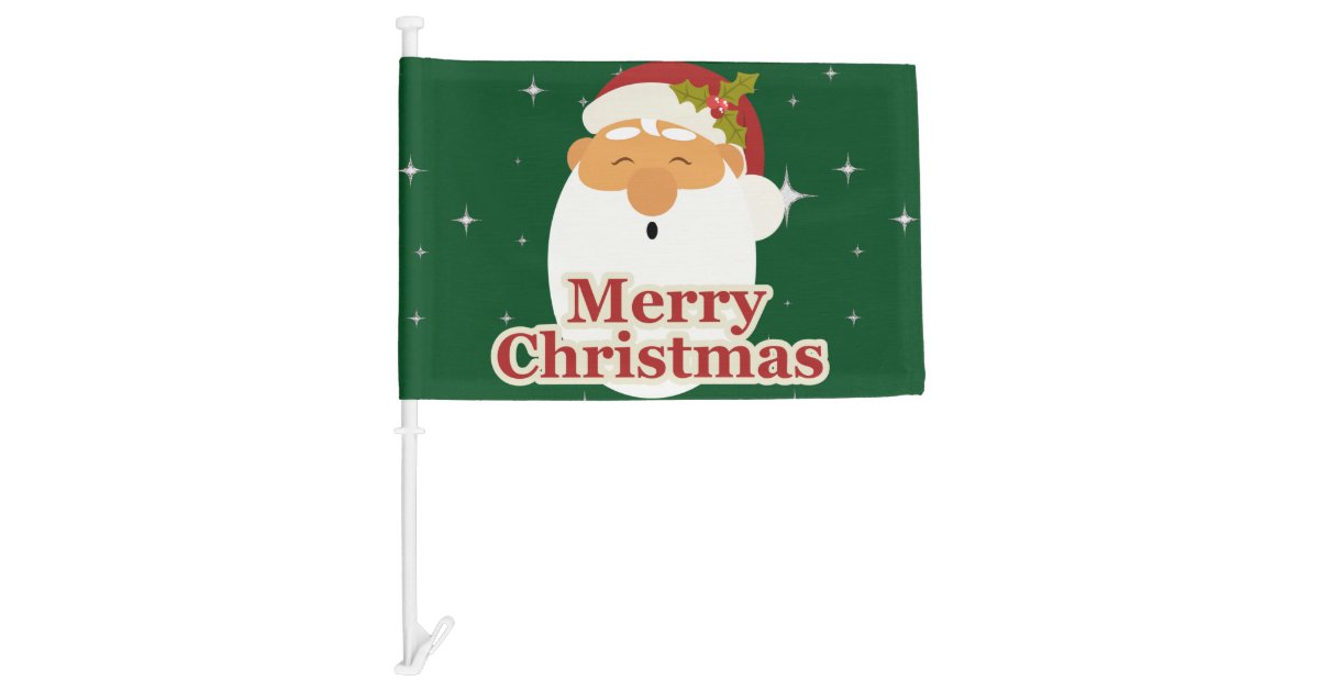 Merry Christmas Santa Claus Car Flag Zazzle