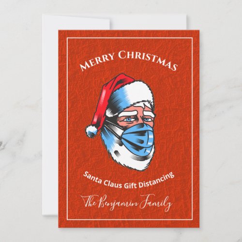 Merry Christmas Santa Claus Face Mask Card