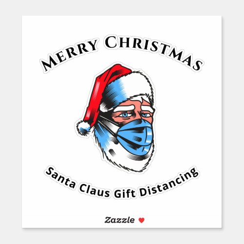 Merry Christmas Santa Claus Face Mask Sticker