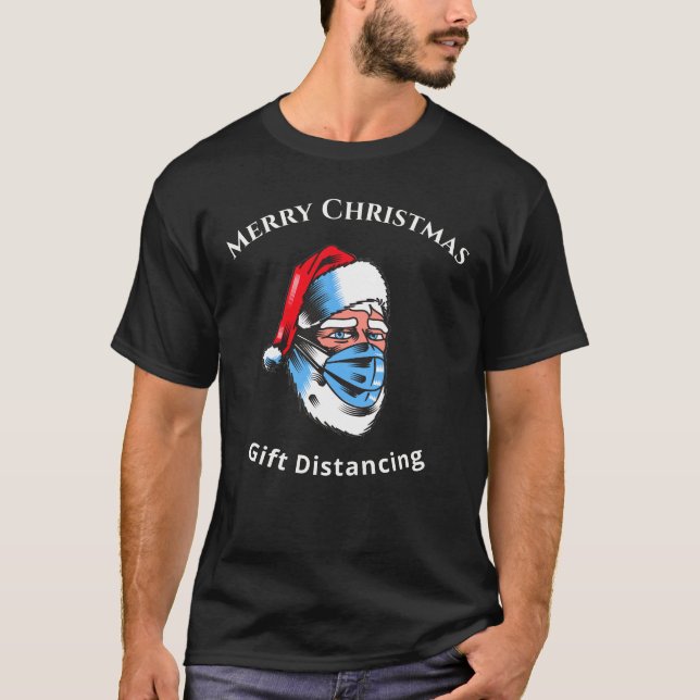 Merry Christmas Santa Claus Face Mask T-Shirt (Front)