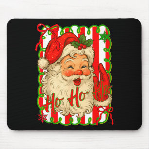 Merry Christmas Santa Claus Face Retro Vintage Xma Mouse Pad