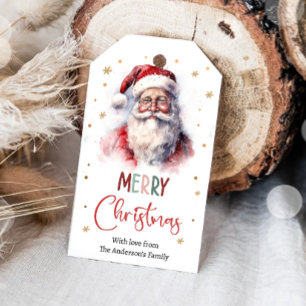 Merry Christmas Santa Claus Family Thank You Gift Gift Tags