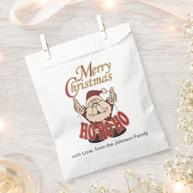 Merry Christmas Santa Claus  Favor Bag (Clipped)
