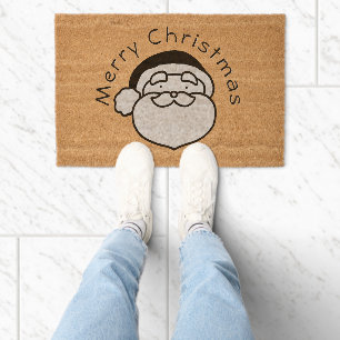 Merry Christmas Santa Claus Fiber Doormat