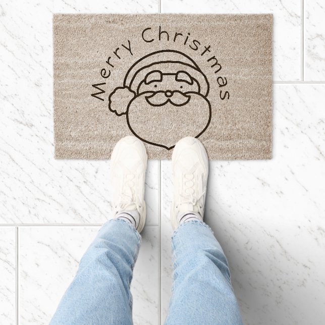 Merry Christmas Santa Claus Fiber Doormat (Insitu)