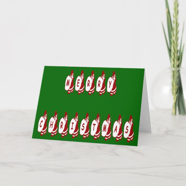 Merry Christmas Santa Claus Font Holiday Card (Front)
