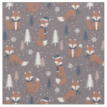 Merry Christmas Santa Claus Fox  Pattern Fabric