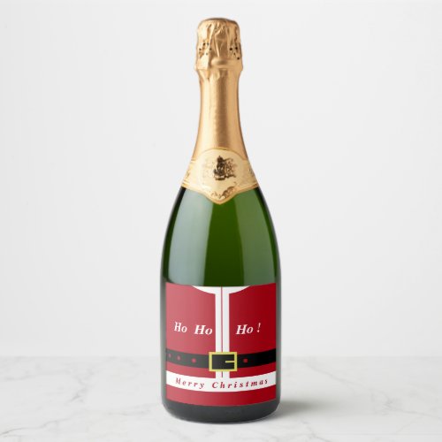 Merry Christmas _ Santa Claus _ Gift For You Sparkling Wine Label