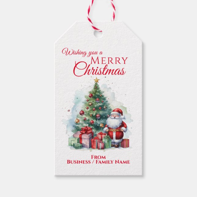 Merry Christmas Santa Claus  Gift Tags (Front)